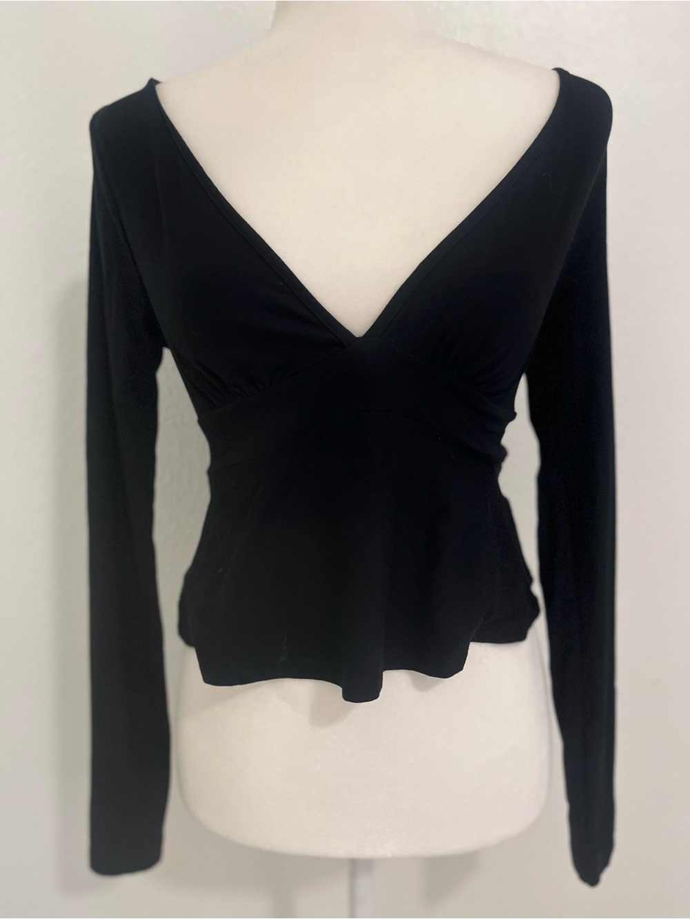 Women’s Casual V-Neck Long Sleeve Black